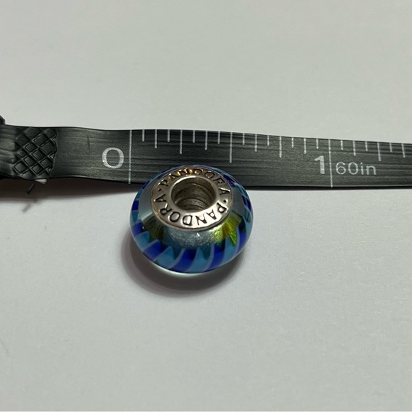 Pandora Blue Swirl Murano Glass Charm - Picture 2 of 6